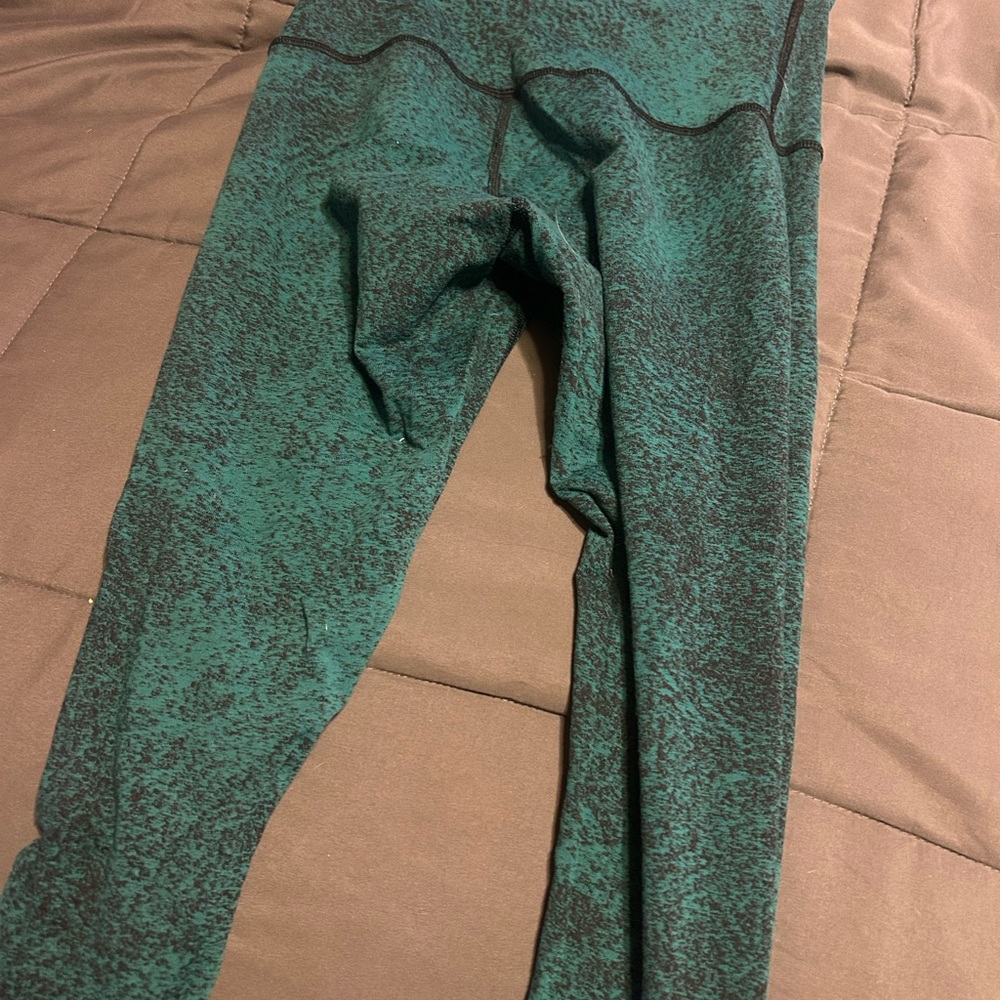 Lululemon Athletica Green Patterned Leggings